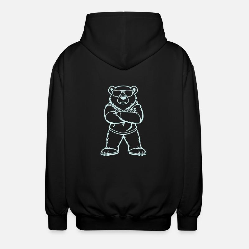 eisbär comic cool - Unisex Kapuzenjacke - Schwarz