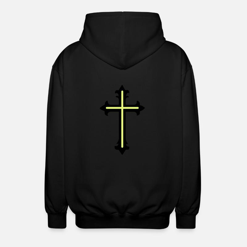 Symbole de croix Ligne - Veste à capuche unisexe - noir