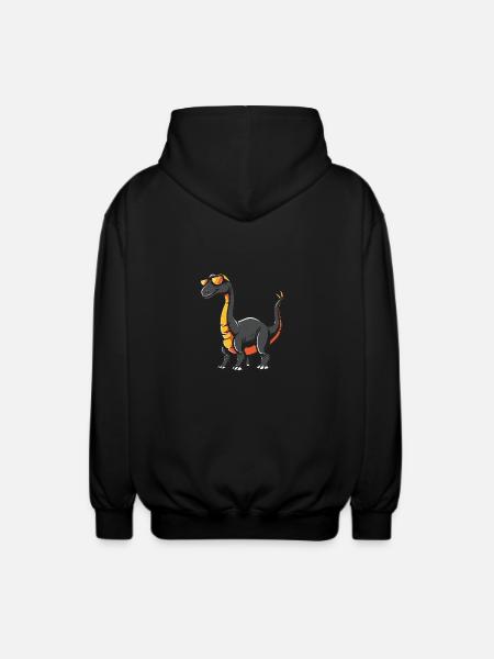 Dinosaur brontosaurus cool animal - Unisex Hooded Jacket - black