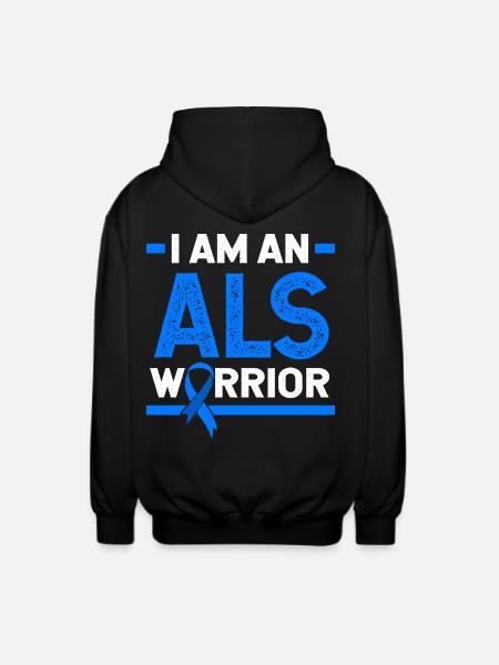 ALS nerve disease - Unisex Hooded Jacket - black