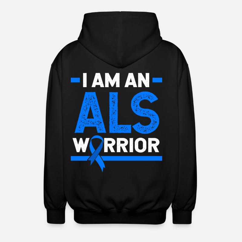 ALS nerve disease - Unisex Hooded Jacket - black