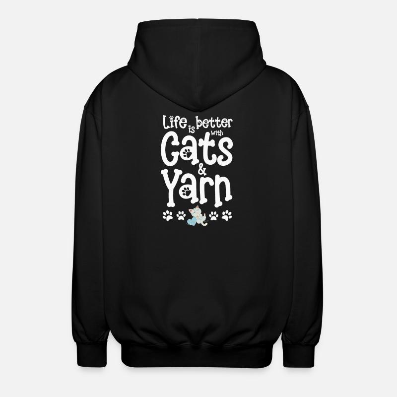 Knitting knitting yarn - Unisex Hooded Jacket - black