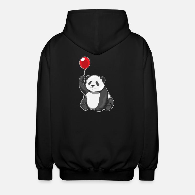 Panda Luftballon - Unisex Kapuzenjacke - Schwarz
