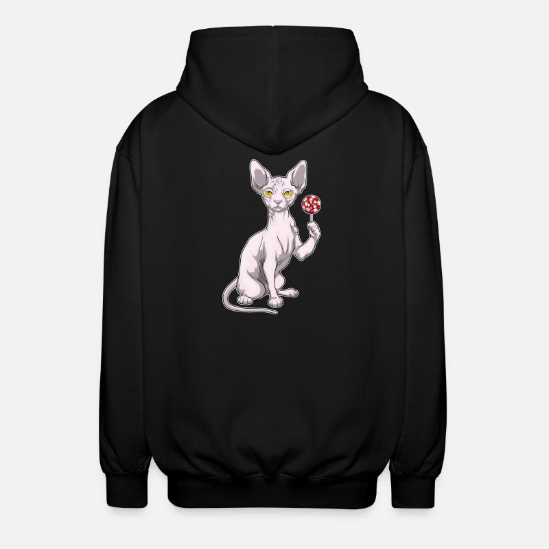 Sucette Chat Sphynx - Veste à capuche unisexe - noir