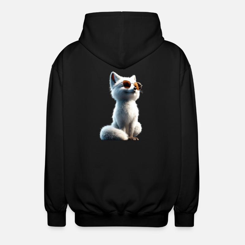 Polarfuchs Schneefuchs Eisfuchs Süßer Weißer Fuchs - Unisex Kapuzenjacke - Schwarz