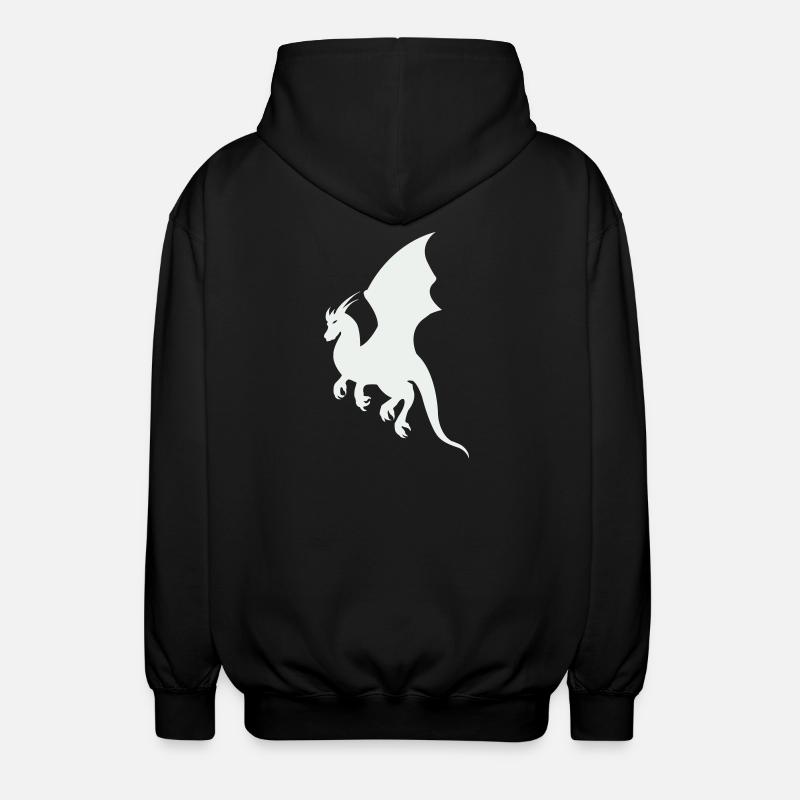 drache - Unisex Kapuzenjacke - Schwarz