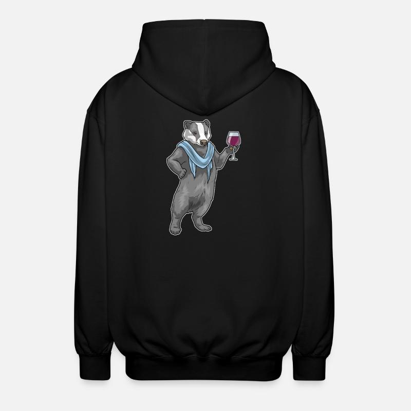 Dachs Rotwein - Unisex Kapuzenjacke - Schwarz
