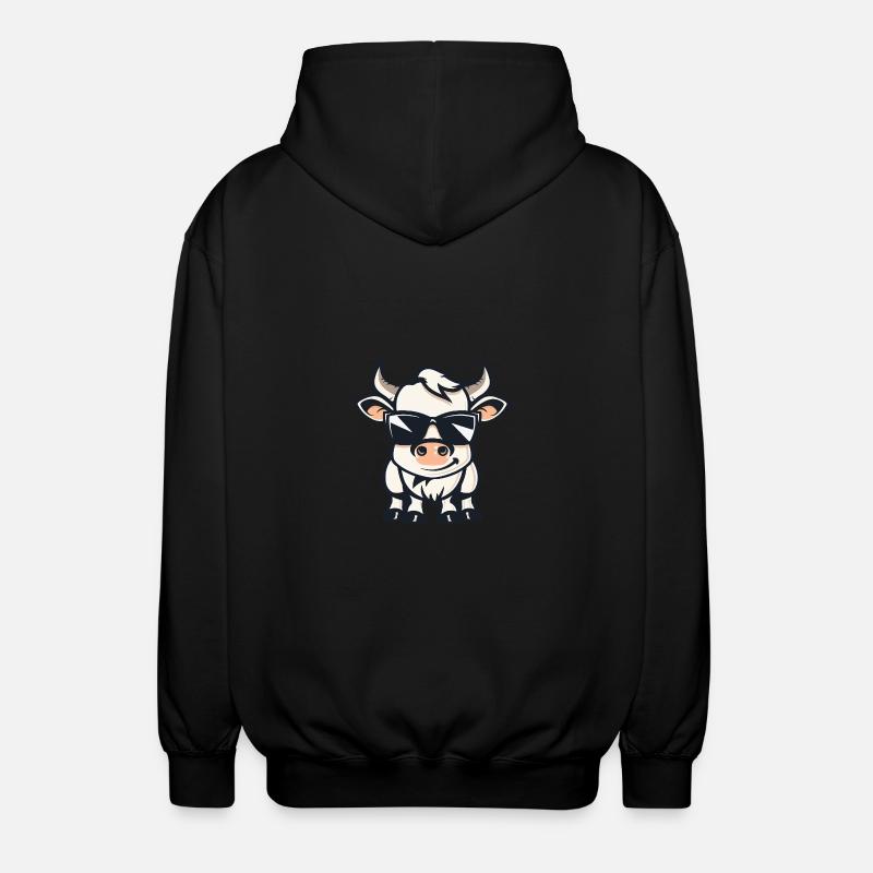 Kuh Cool Tier - Unisex Kapuzenjacke - Schwarz