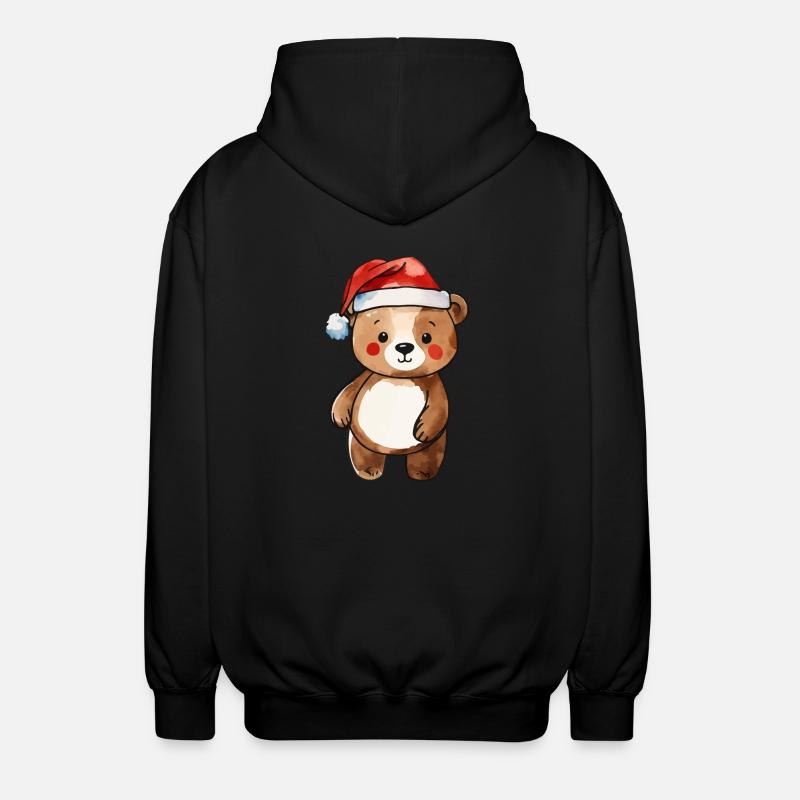 Dessin de Noël Ours - Veste à capuche unisexe - noir