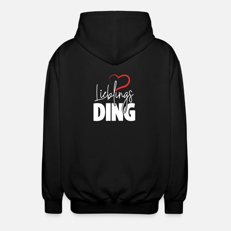 Lieblingsding mit Herz - Unisex Kapuzenjacke - Schwarz