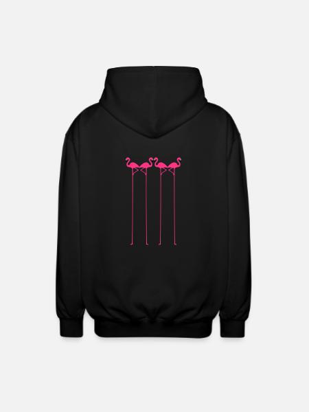 Flamingo vektor - Unisex Kapuzenjacke - Schwarz