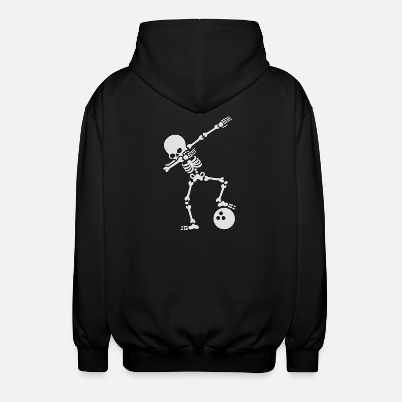 Dab skeleton dabbing bowling ball - Unisex Kapuzenjacke - Schwarz