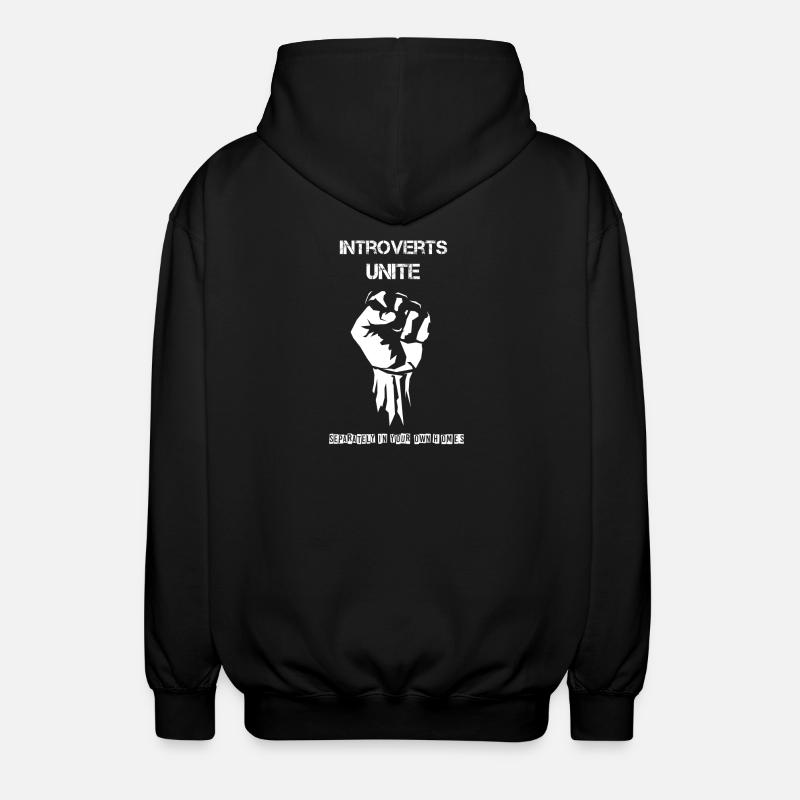 Introverts Unite - Unisex Kapuzenjacke - Schwarz