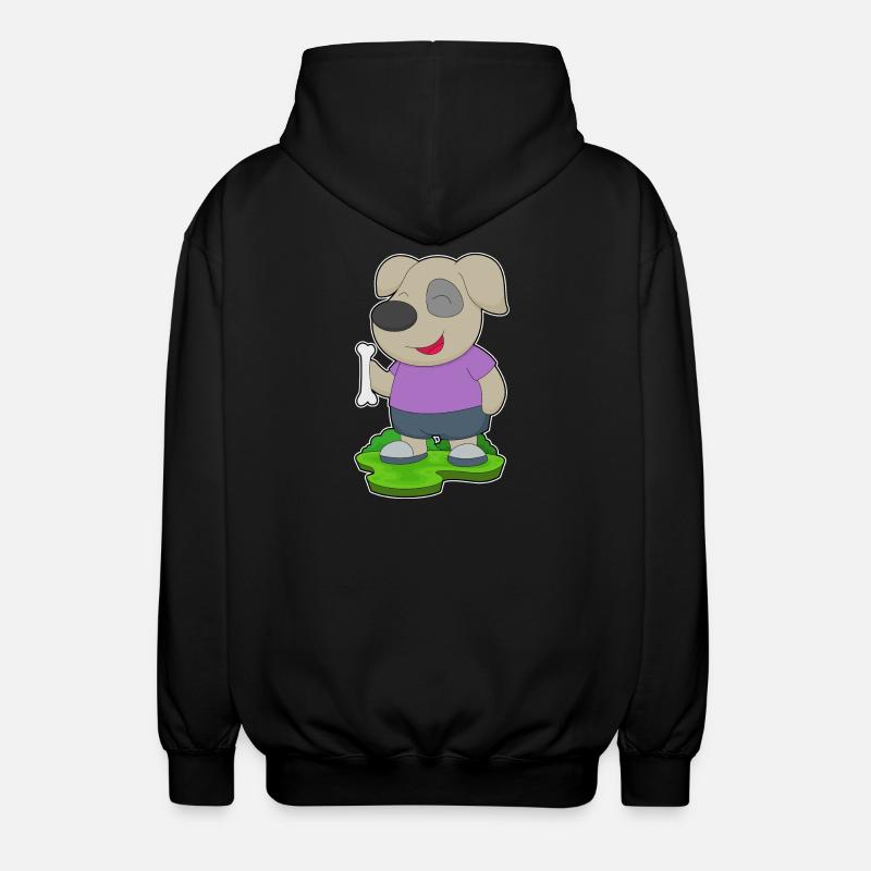 Hund Knochen - Unisex Kapuzenjacke - Schwarz