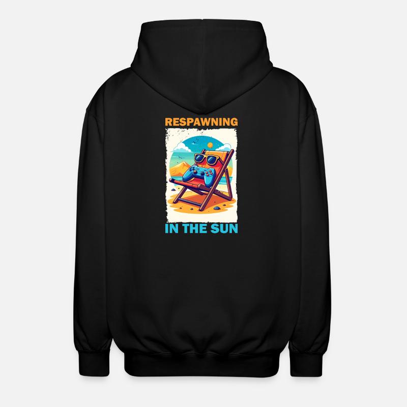 Gaming vacation on the beach - Unisex Hooded Jacket - black