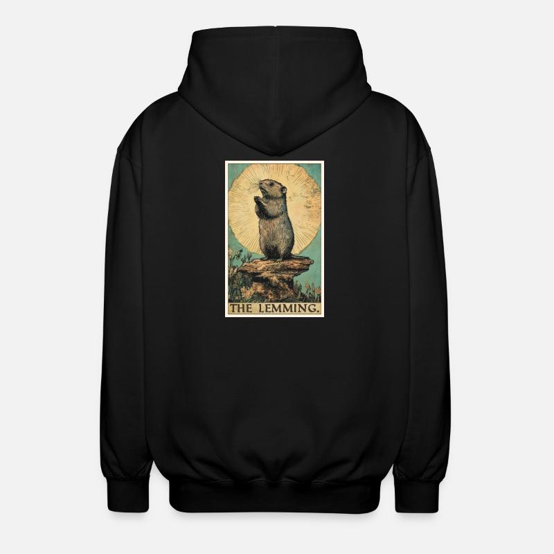 Lemminge Lemming - Unisex Kapuzenjacke - Schwarz