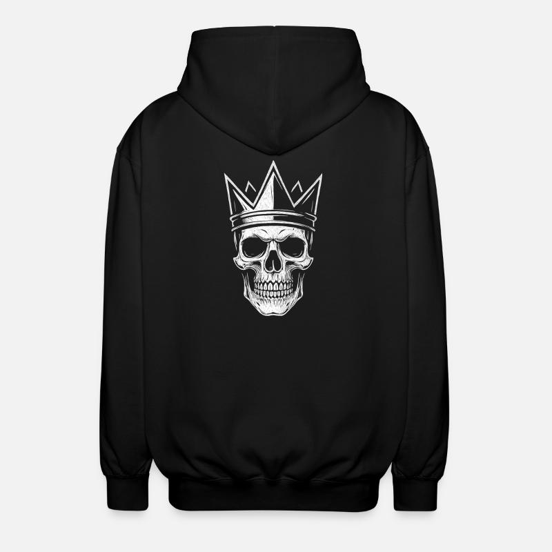 Skull with Crown – Gothic Vibes - Unisex Hooded Jacket - black