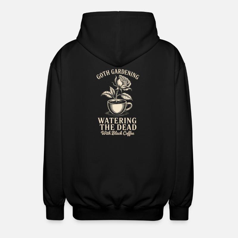 Gothic Garden Coffee Art - Unisex Hooded Jacket - black