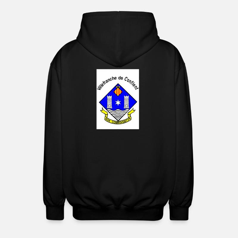 Blason Villefranche de Conflent Bleu - Veste à capuche unisexe - noir