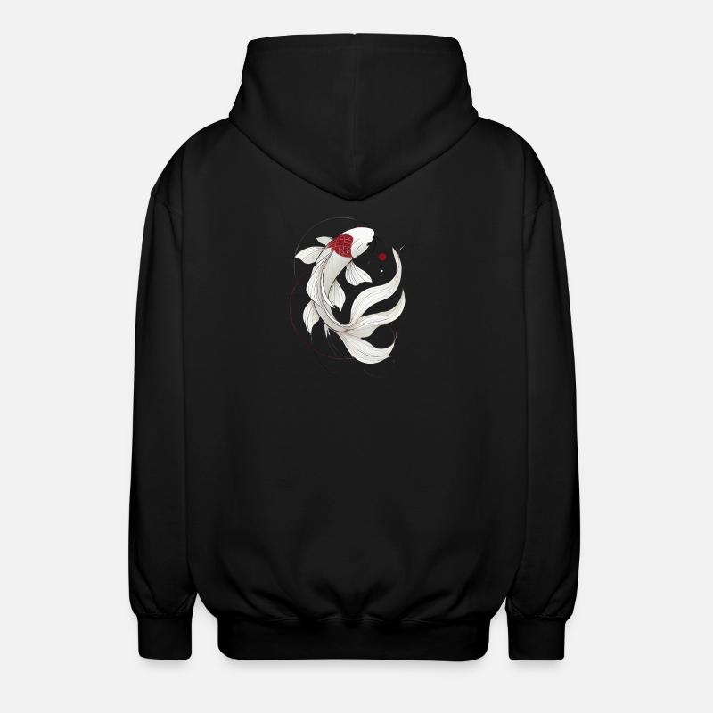 Illustration élégante de poisson Koi - Veste à capuche unisexe - noir