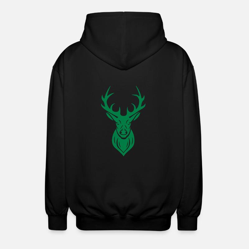 Hirsch Geweih - Unisex Kapuzenjacke - Schwarz
