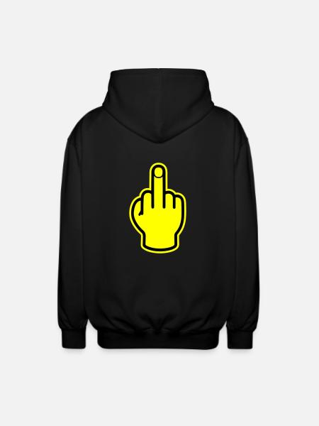 Middle Finger Hand Provocative - Unisex Hooded Jacket - black