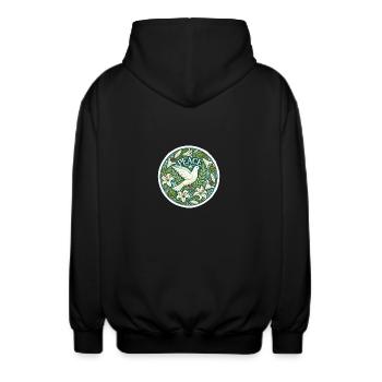 Peace Statement mit Friedenstaube - Unisex Kapuzenjacke - Schwarz - Hinten - AI Model Male 185 light (185cm)