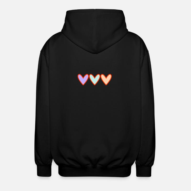 HERZ - Unisex Kapuzenjacke - Schwarz