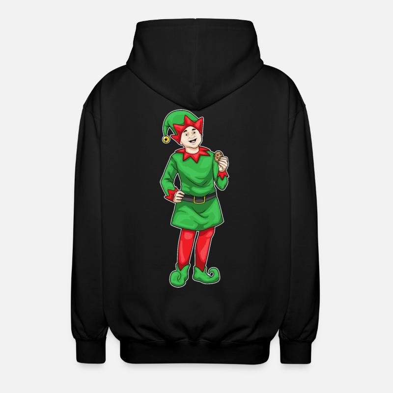 Elven Christmas Biscuit - Unisex Hooded Jacket - black