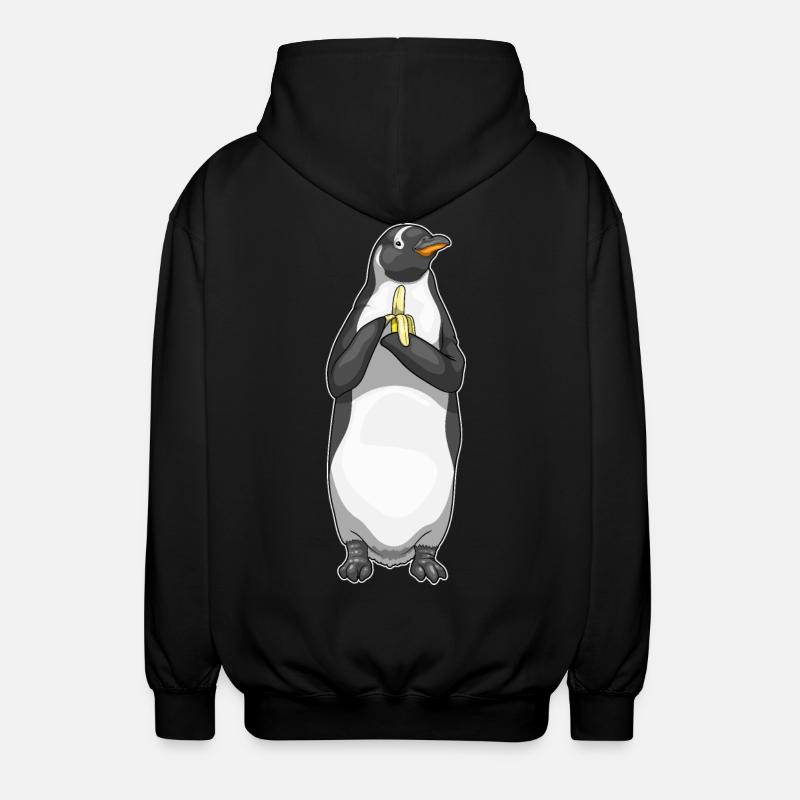 Penguin Banana Fruit - Unisex Hooded Jacket - black