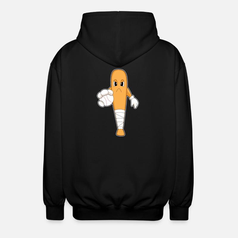 Baseball Baseball bat - Unisex Hooded Jacket - black