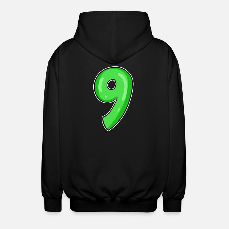 Numéro 9 - Neuf - 9 Motif - Veste à capuche unisexe - noir