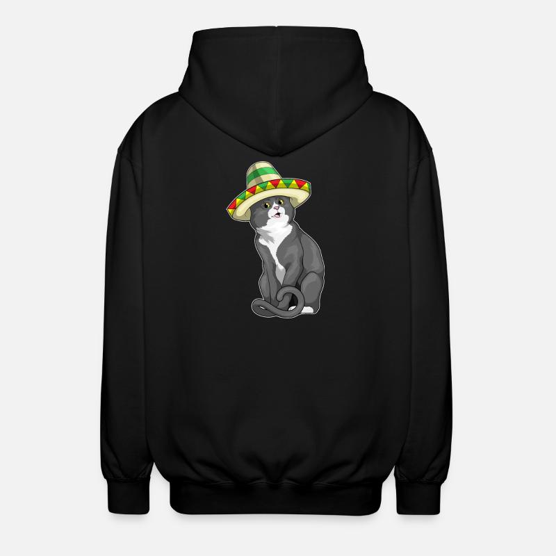 Chapeau mexicain chat - Veste à capuche unisexe - noir