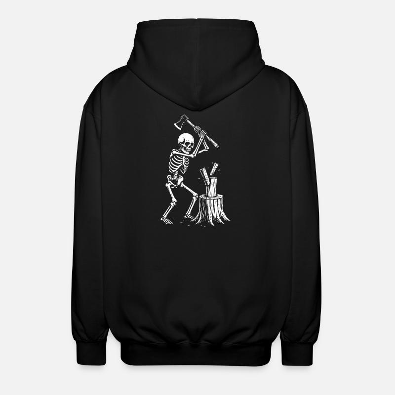 Silhouette du bûcheron squelette - Veste à capuche unisexe - noir