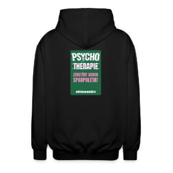 PSYCHO_05 - Unisex Kapuzenjacke - Schwarz - Hinten - AI Model Male 185 light (185cm)