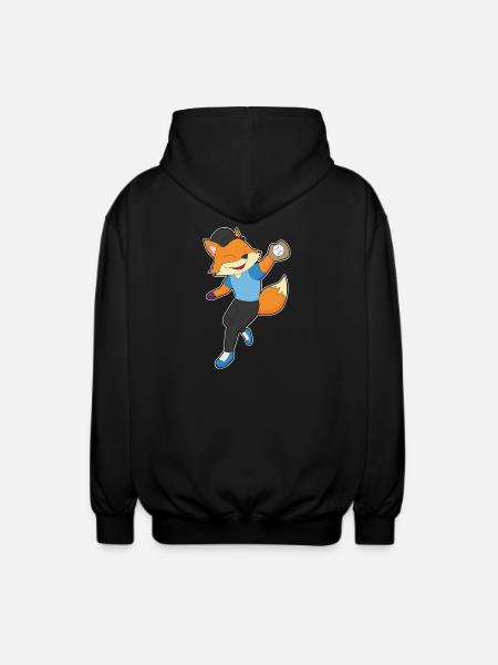 Fox Baseball Baseball Glove - Unisex Hooded Jacket - black
