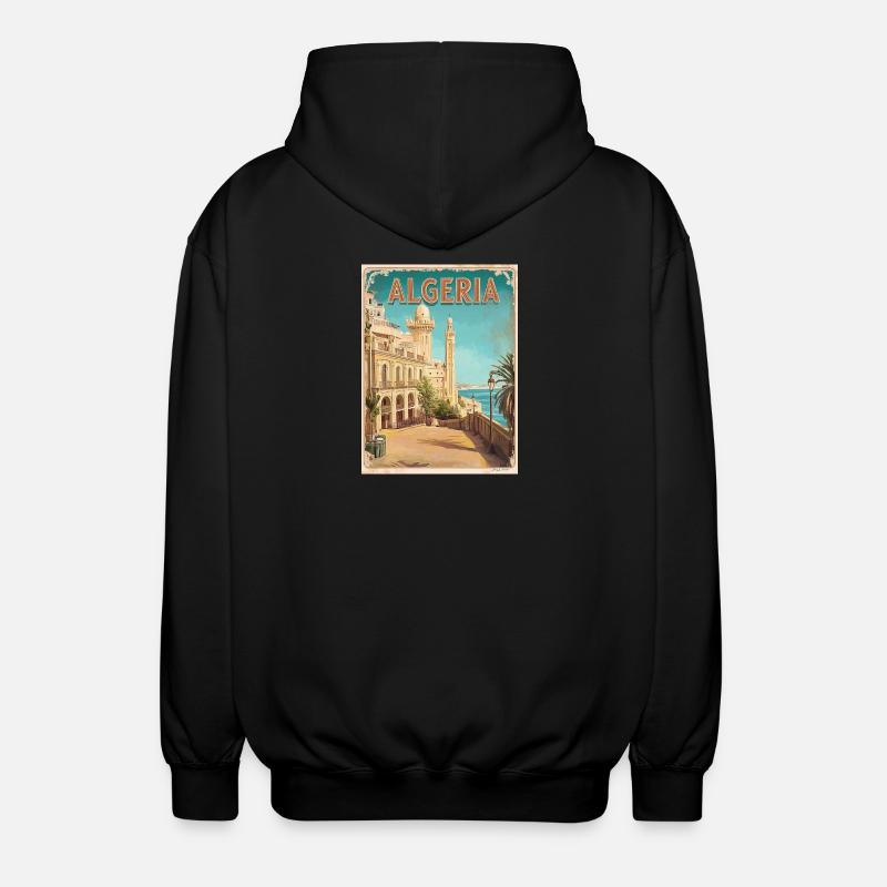 Algerie Vue Historique Côtière - Veste à capuche unisexe - noir