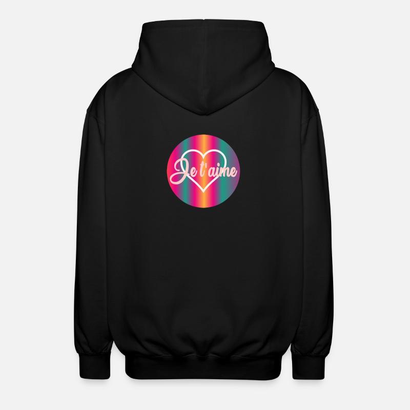 HERZ, ICH LIEBE DICH - Unisex Kapuzenjacke - Schwarz