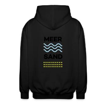 MEER&SAND - Unisex Kapuzenjacke - Schwarz - Hinten - AI Model Male 185 light (185cm)