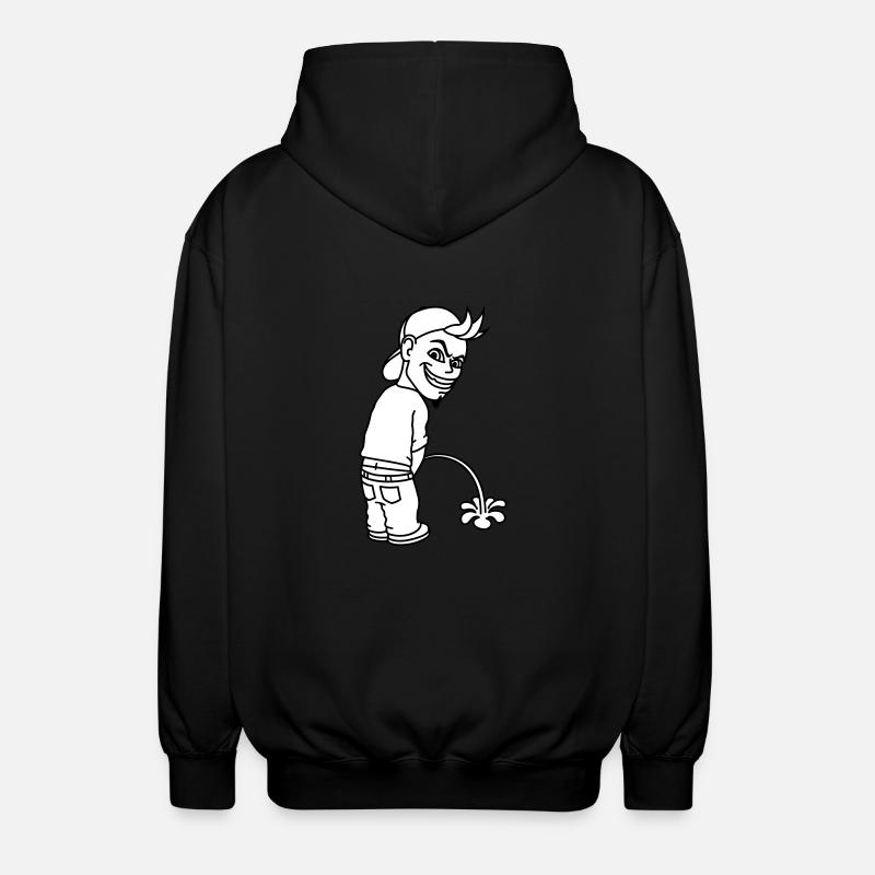 Pee Boy 2c - Unisex Kapuzenjacke - Schwarz