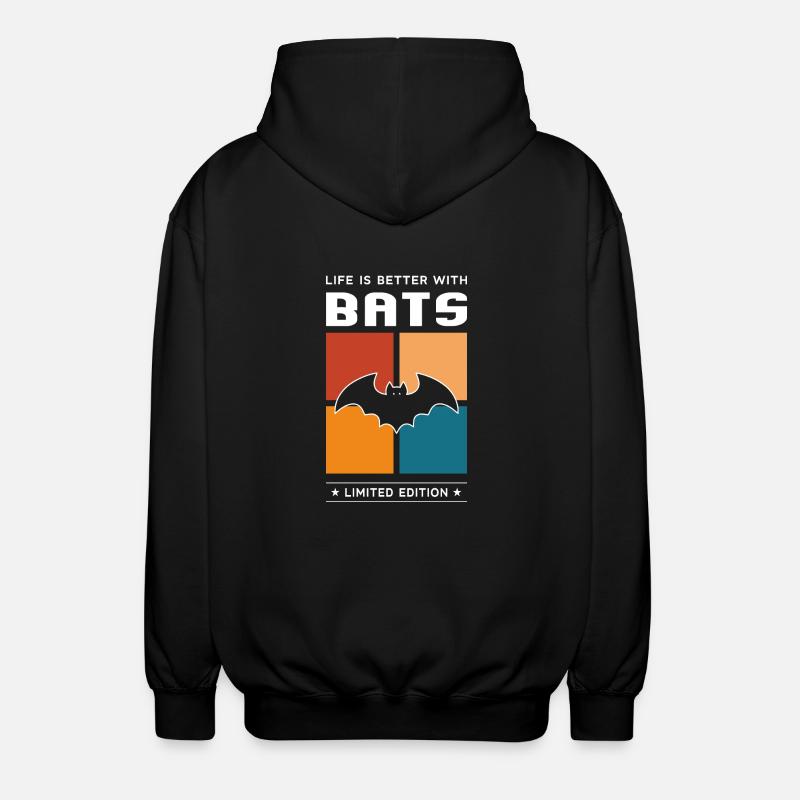 Bats - Unisex Kapuzenjacke - Schwarz