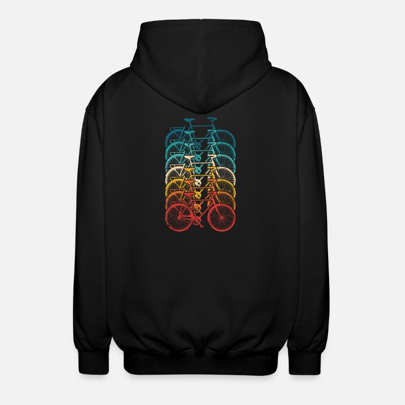 Rainbow Bike Stack Gradient - Unisex Hooded Jacket - black