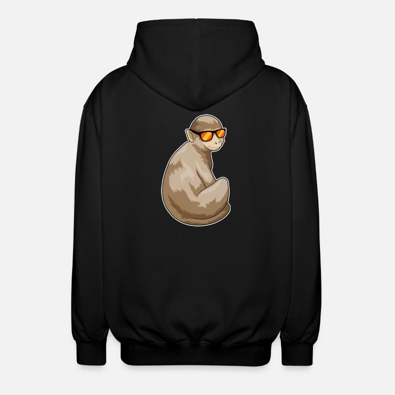 Monkey Sunglasses - Unisex Hooded Jacket - black