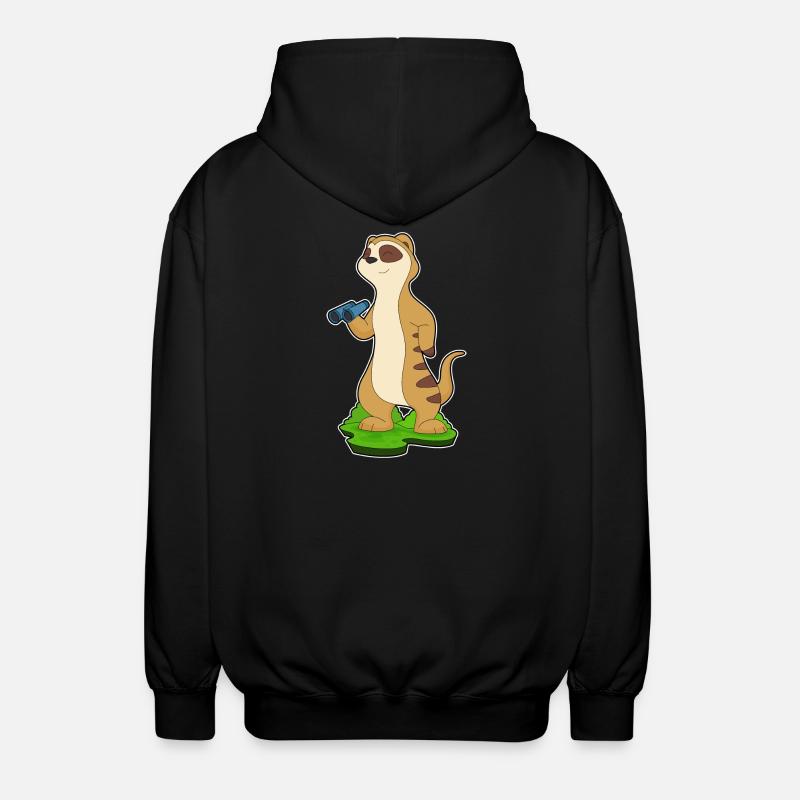 Erdmännchen Fernglas - Unisex Kapuzenjacke - Schwarz