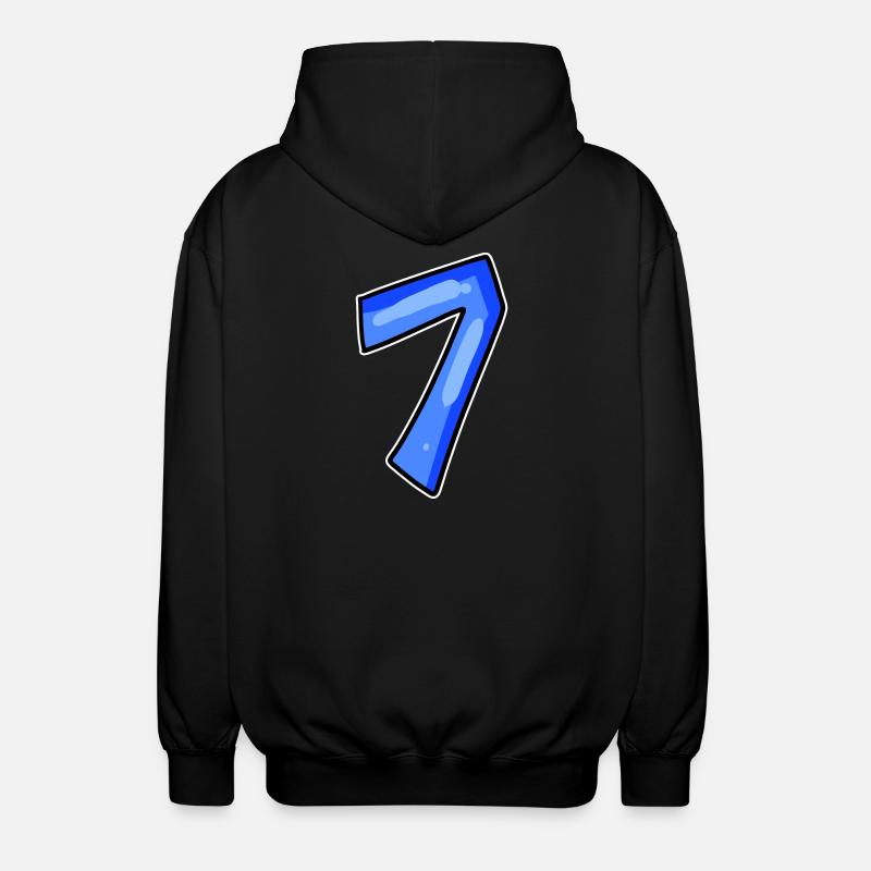 Number 7 Number - Unisex Hooded Jacket - black