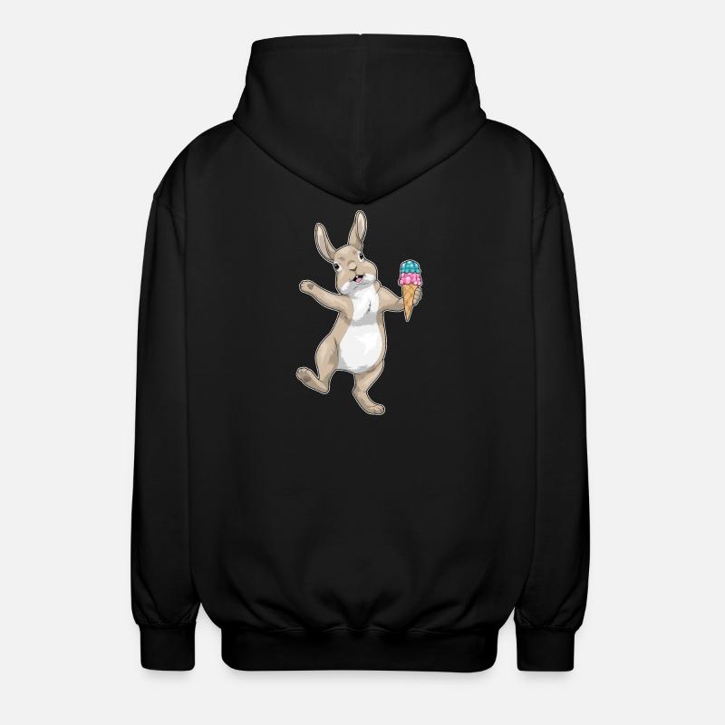 Hase Waffeleis - Unisex Kapuzenjacke - Schwarz