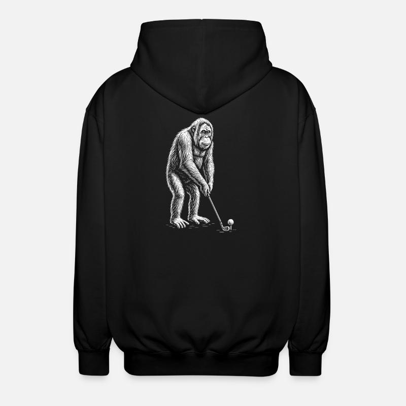 Orangutan Golf Putts - Unisex Hooded Jacket - black