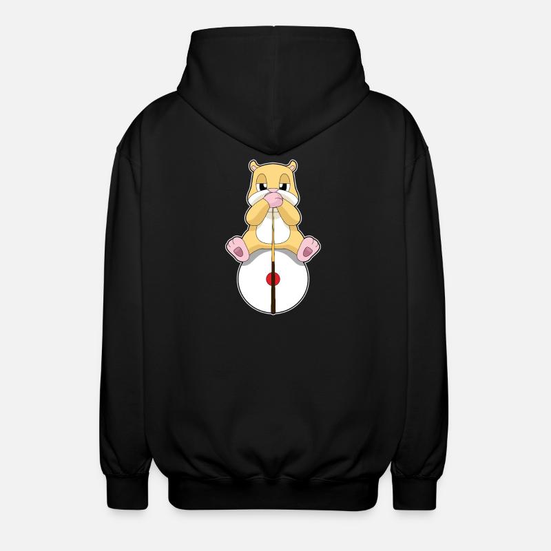 Hamster Billiard Queue Sport - Unisex Kapuzenjacke - Schwarz