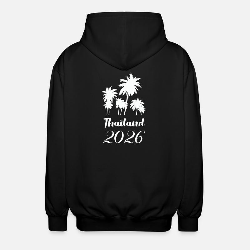 Thailand 2026 Palm Trees Design - Unisex Hooded Jacket - black