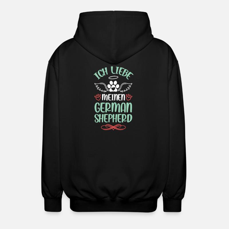 Ich liebe meinen German Shepherd - Unisex Kapuzenjacke - Schwarz